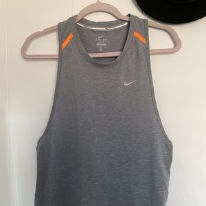 Nike Running Dri-Fit Gray Orange cross back Tank